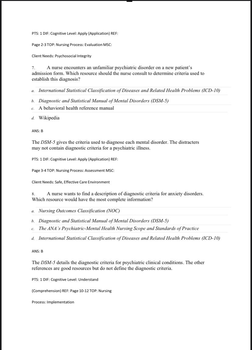 Test Bank for Foundations of Mental Health Care – 8th Edition (Morrison-Valfre)