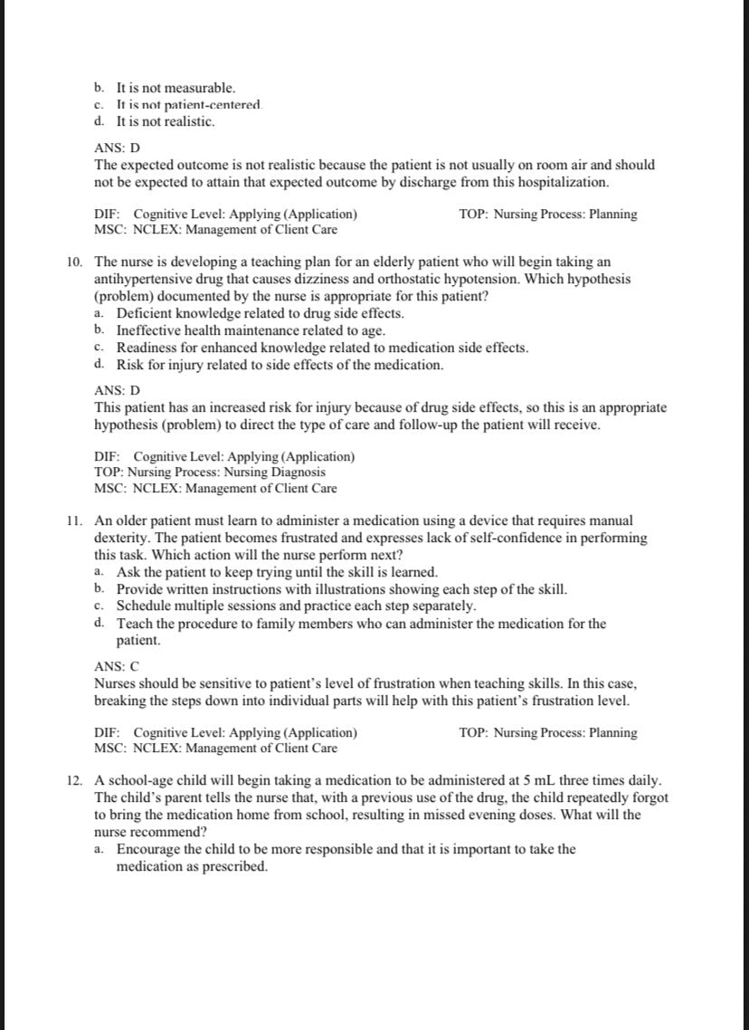 Test Bank for Pharmacology: A Patient-Centered Nursing Process Approach – 11th Edition (McCuistion)