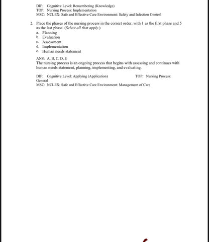 Test Bank for Pharmacology and the Nursing Process – 9th Edition (Lilley, Collins, Snyder)