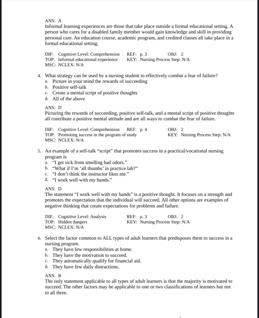 Test Bank for Success in Practical/Vocational Nursing – 8th Edition (Knecht)