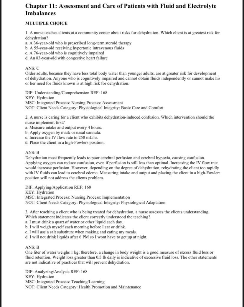 Test Bank for Medical-Surgical Nursing: Concepts for Interprofessional Collaborative Care – 9th Edition (Ignatavicius, Workman, Rebar)