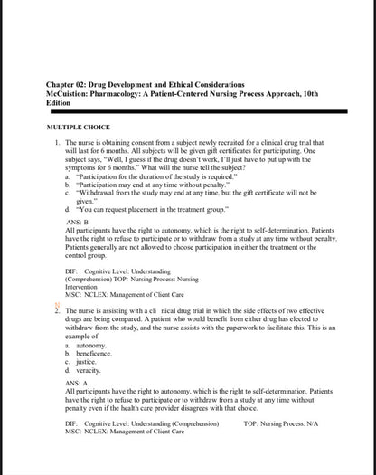 Test Bank for Porth’s Pathophysiology: Concepts of Altered Health – 10th Edition (Norris)