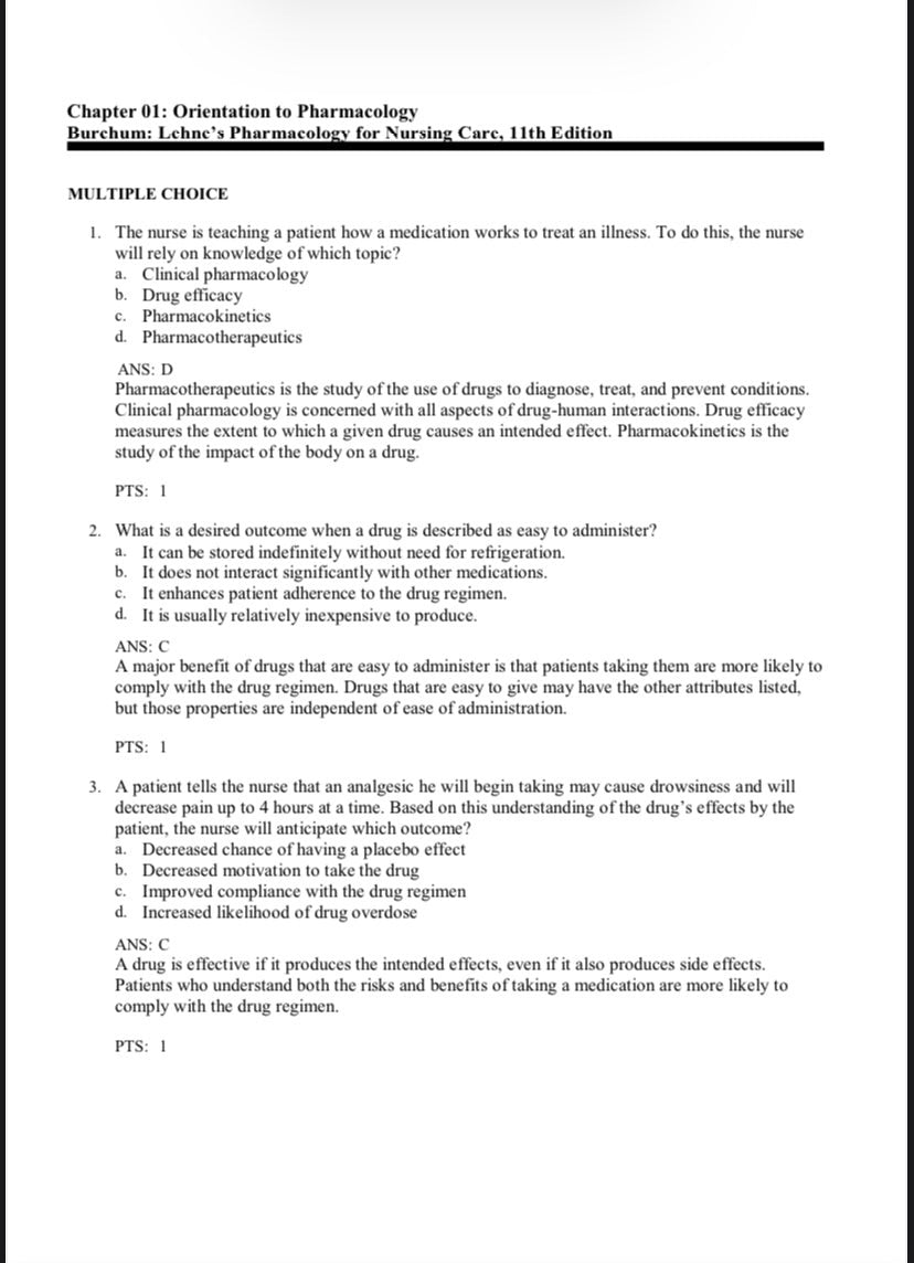 Test Bank for Lehne’s Pharmacology for Nursing Care – 11th Edition (Burchum & Rosenthal)