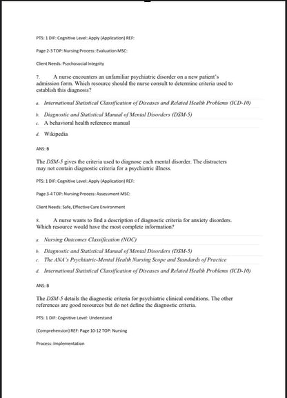 Test Bank for Foundations of Mental Health Care – 8th Edition (Morrison-Valfre)