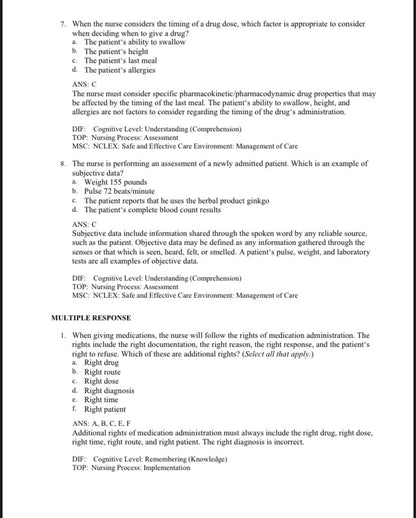 Test Bank for Pharmacology and the Nursing Process – 10th Edition (Lilley, Collins, Snyder)