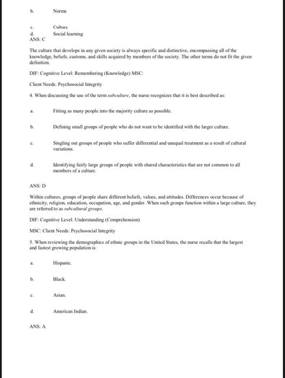 Test Bank for Physical Examination and Health Assessment – 8th Edition (Jarvis)