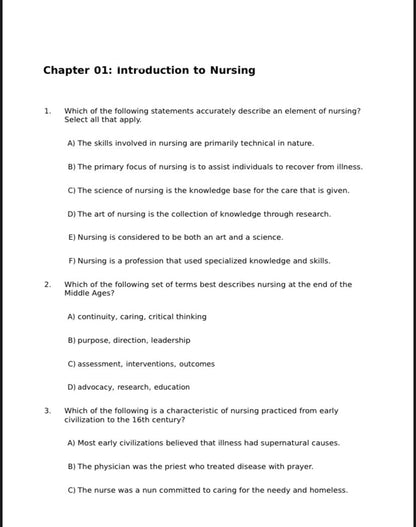 Test Bank for Fundamentals of Nursing – 10th Edition (Taylor, Lynn, Bartlett)