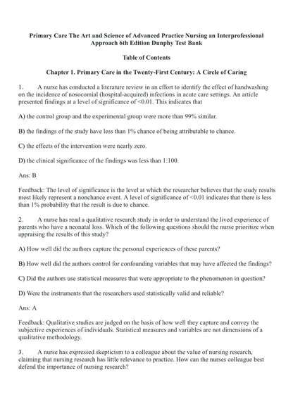 Test Bank for Primary Care: The Art and Science of Advanced Practice Nursing, an Interprofessional Approach – 6th Edition (Dunphy)