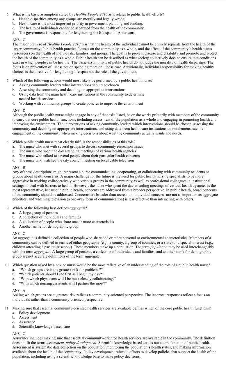 Foundations for Population Health in Community/Public Health Nursing – Test Bank (6th Edition, Stanhope & Lancaster)