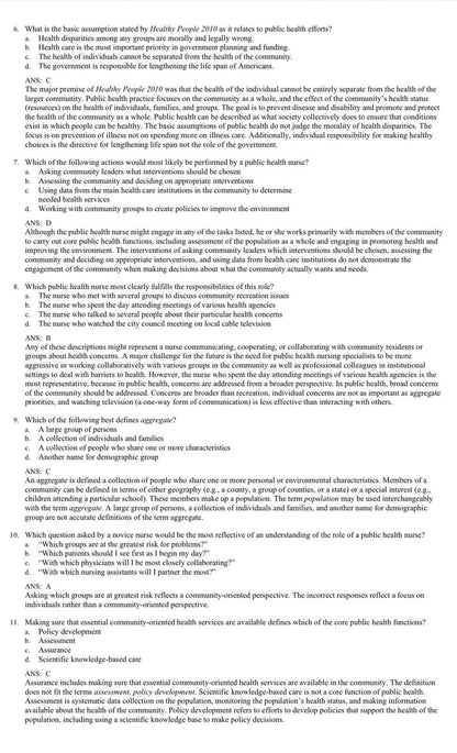 Foundations for Population Health in Community/Public Health Nursing – Test Bank (6th Edition, Stanhope & Lancaster)