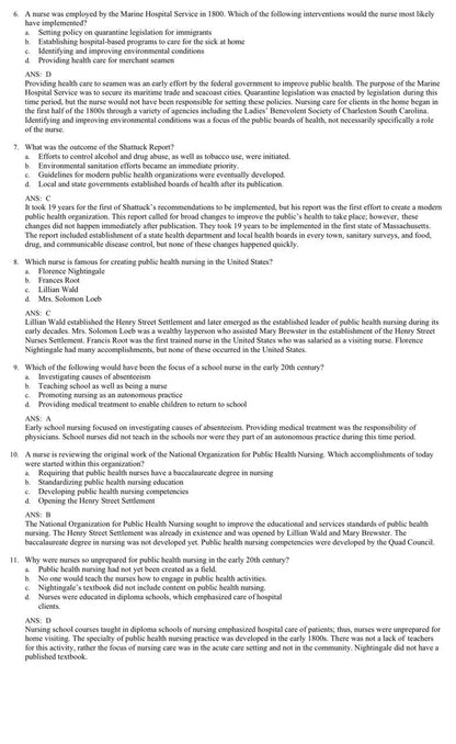 Foundations for Population Health in Community/Public Health Nursing – Test Bank (6th Edition, Stanhope & Lancaster)