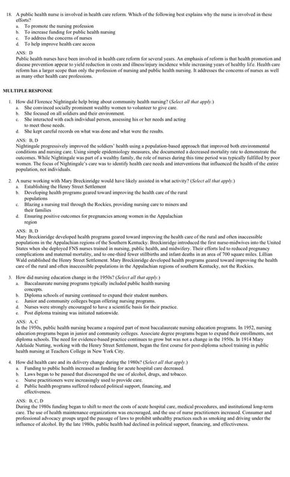 Foundations for Population Health in Community/Public Health Nursing – Test Bank (6th Edition, Stanhope & Lancaster)