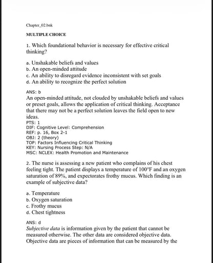 Test Bank for Medical-Surgical Nursing: Concepts & Practice – 5th Edition (Stromberg)